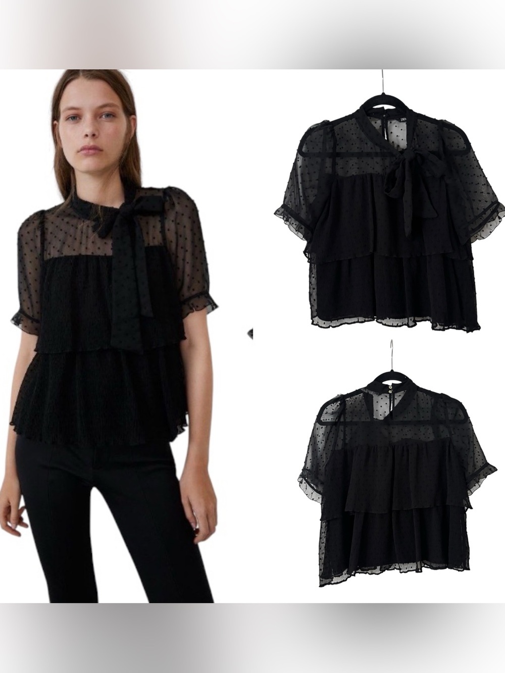 Zara Sheer Polka Dot Top